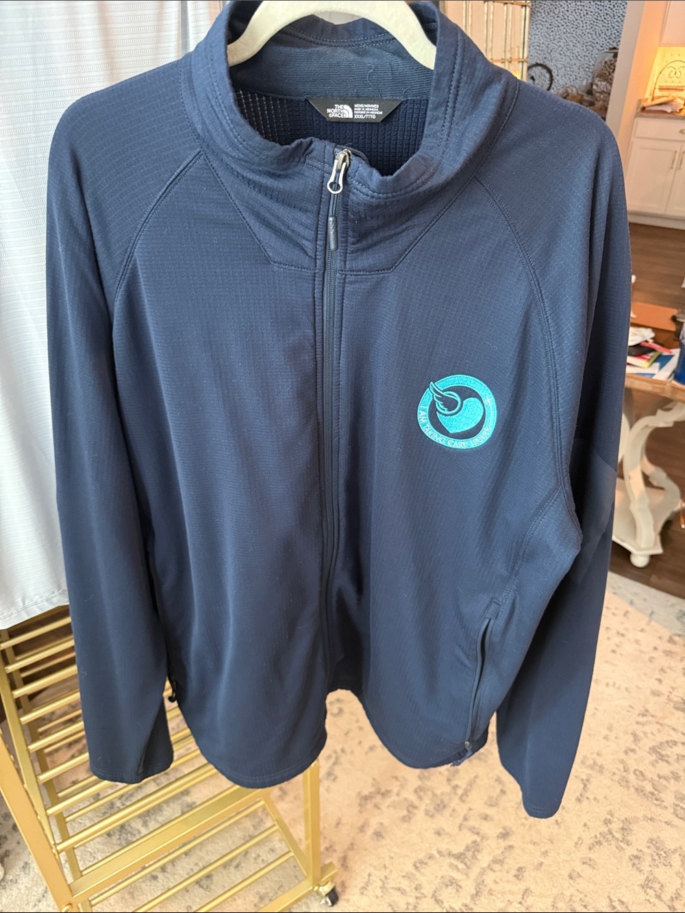 The North Face Navy Jacket with Teal Accent Logo